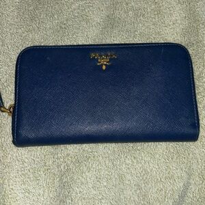 Prada Saffiano Blue Wallet